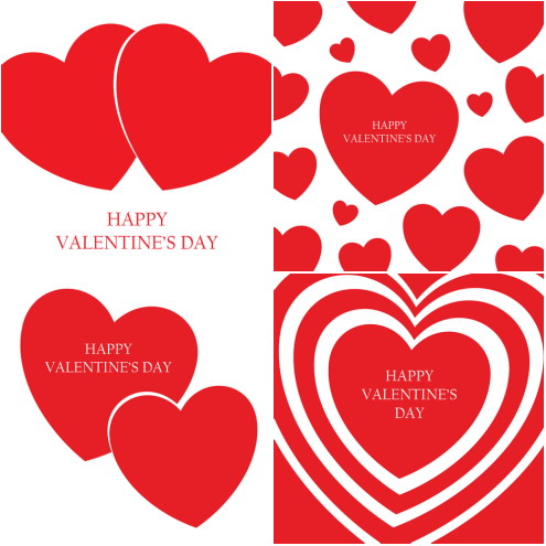 Quotes  Valentine on Four Basic Happy Valentine   S Day Designs Useful As Greetings Card Or